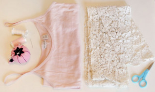 Làm tay ren cho áo tank top
