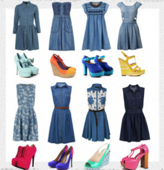 Váy denim duyên dáng trong heo may