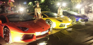 Dàn Lamborghini trị giá trăm tỷ đồng mừng ngày vui Minh Nhựa