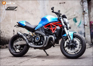 Ducati Monster 821 độ nổi bật cùng xanh tươi mát Atlantis Blue