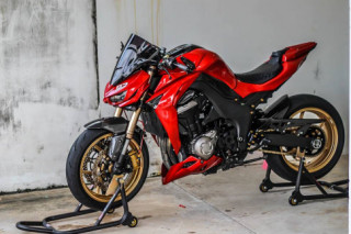 Kawasaki Z1000 đẹp tuyệt sắc qua tone màu Red Candy