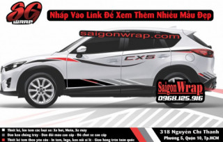 Tem Xe Mazda CX5 -Fotuner -Ecosport -Santa Fe -Captiva -CR-V - SaiGonWRAP- Tem Xe Chuyên Nghiệp