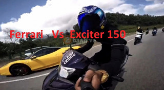 [Clip] Dàn Exciter 150 vượt mặt Ferrari cùng gậy tự sướng