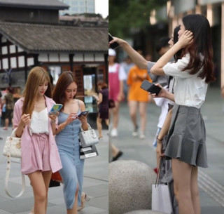 Clip: Những cô gái người mỏng như giấy, mặc đẹp gây chú ý trên phố Trung Quốc