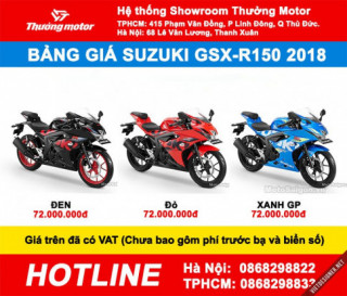 Đập thùng Suzuki GSXR150 2018 giá chỉ 72 triệu