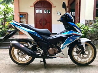 Honda Winner 150 kiểng nhẹ với bộ cánh ‘ trắng xanh ’