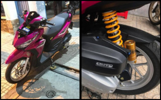 Click 125 độ xinh xắn với bộ áo hồng đầy phá cách