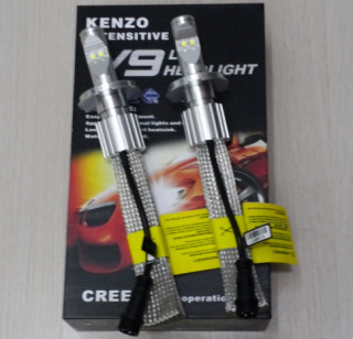 01 Bóng đèn Led chân H4 KENZO V9 thay cho XHP70 - Dual color Cos 4300k, Pha 6000k