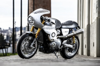 Triumph Thruxton R bản độ mang tầm ảnh hưởng từ thương hiệu đồng hồ Thụy Sĩ Meccaniche Veloci