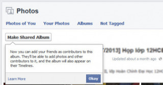 Facebook: Nhiều người cùng upload ảnh vào một album