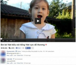 “Phải lòng” clip bé gốc Việt tập nói