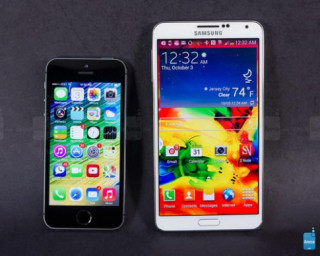 So sánh “bom tấn” Galaxy Note 3 với iPhone 5S