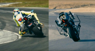 Valentino Rossi chiến thắng MotoBot trong gang tấc