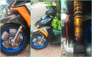 Click 125i độ lòe loẹt trong bộ áo đa sắc màu của biker Sài Gòn