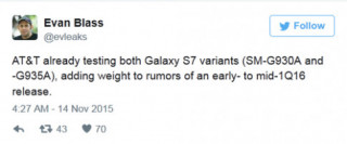Samsung Galaxy S7 bắt đầu thử nghiệm tại Mỹ