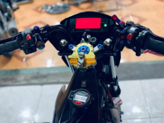 Satria 150 độ sở hữu dàng ghi đông đầy tốn kém của dân chơi Miền Tây