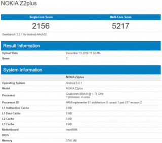 Xuất hiện Nokia Z2 Plus dùng RAM 4GB