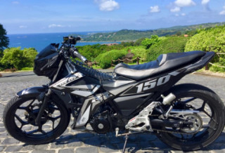 Satria 150 độ sở hữu dàn chân to lớn của dân chơi xứ Indo