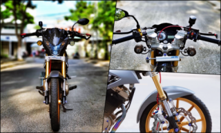 Satria 150 ‘xăng cơ’ hồi sinh đầy hầm hố với dàn ghi đông CNC