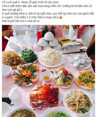 Gái Quảng Ninh khoe cỗ cưới toàn hải sản, dân tình “rần rần” xem cỗ cưới đoán quê