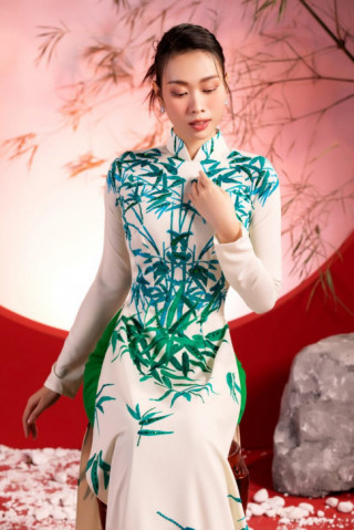 Hoa hậu Việt có tên “kêu như chuông” diện áo dài, kêu gọi bảo tồn và phát triển cây tre Việt Nam