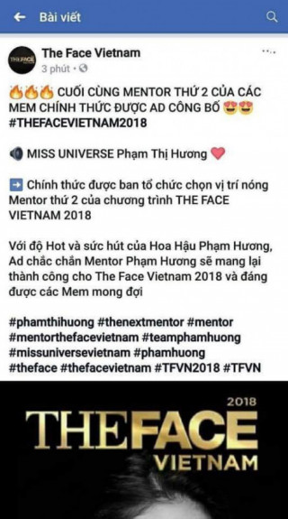 Sau tất cả, Hoa Hậu Phạm Hương chính thức xác nhận không tham gia The Face