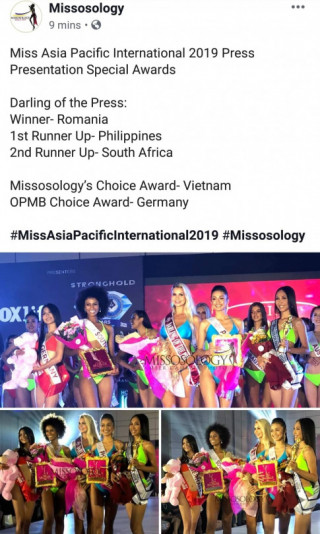 Thu Hiền là đại diện thứ hai của Việt Nam đạt giải bình chọn tại Miss Asia Pacific