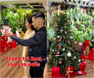 Phan Hiển khoe thành quả trang trí sân vườn Noel nhưng chứng tỏ độ nịnh Khánh Thi đỉnh cao