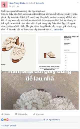 “Hận ứa nước mắt” vì mua dép hàng hiệu qua mạng nhưng nhận về chổi lau nhà