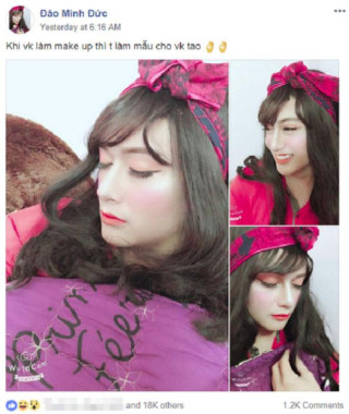 Trang điểm cho vui, cô gái chết điếng trước dung mạo xinh đẹp của... bạn trai khi “hóa nữ”