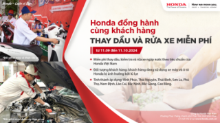 Honda Việt Nam kiểm tra và thay dầu miễn phí 100% cho xe hư hại do mưa lũ gây ra