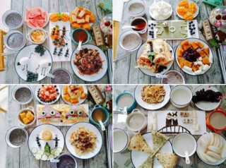 Ngày nào chồng trẻ cũng vào bếp nấu ăn sáng toàn món ngon đẹp cho vợ con