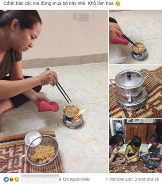 Nghe lời con mua bộ đồ nấu mì trên mạng, bà mẹ “khóc cạn nước mắt” khi nhận hàng