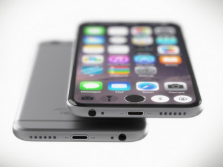 Nút Home nằm trên màn hình cảm ứng của iPhone 7 concept 