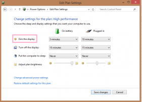 Tùy chỉnh tự động giảm độ sáng màn hình trong Windows 8
