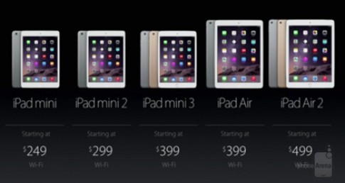 Apple hạ giá đồng loạt iPad, iPad Mini