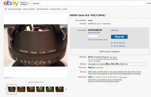 Ống kính Nikon 13mm f/5.6 ‘Holy Grail’ cực hiếm đột ngột xuất hiện trên Ebay