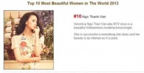 Ngô Thanh Vân lọt top 10 phụ nữ đẹp nhất thế giới 2013