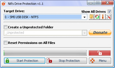 NTFS Drive Protection v1.1: Chống ghi, xóa dữ liệu trên USB