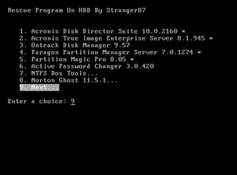 Stranger87 Rescue Programs On HDD - Phần mềm cứu hộ máy tính không cần usb hay đĩa DVD