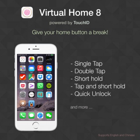 Virtual Home 8 - nút Home ảo cho iOS 8 đã Jailbreak