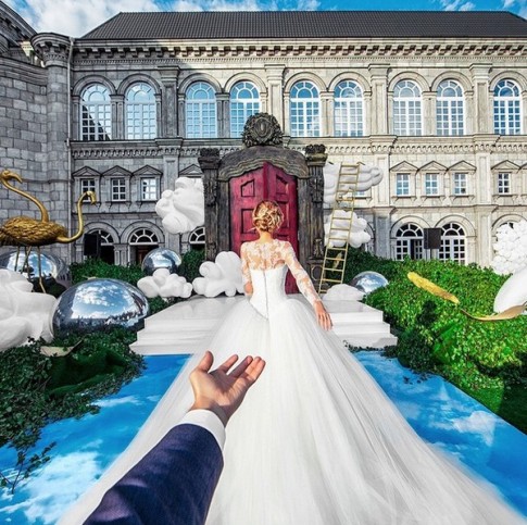 Cặp đôi nổi tiếng “Theo em đi khắp thế gian” tung ảnh cưới cực lãng mạn
