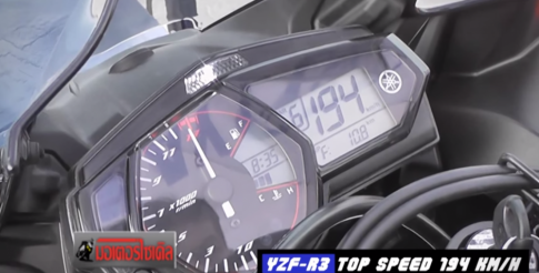 [Clip] Maxspeed Yamaha R3 lên 194km/h