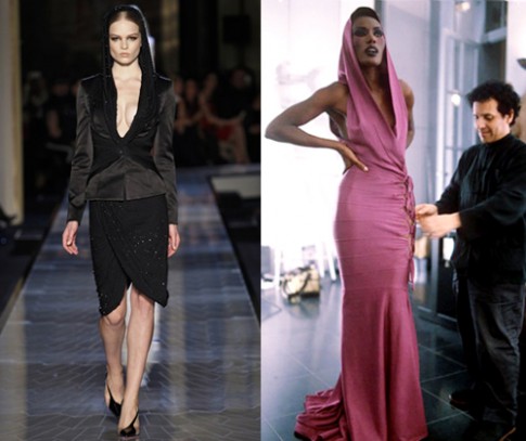 Đồ couture Versace 2014 tràn ngập mũ trùm đầu và pha lê