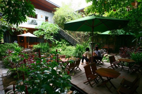 Quán cà phê hút khách bởi cây xanh và hồ cá ở Đà Nẵng