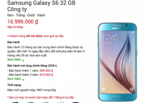 Bộ đôi Galaxy S6 có giá dự kiến từ 17 triệu đồng