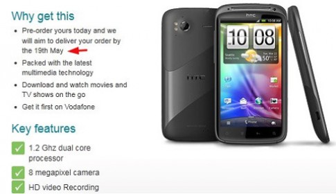 HTC Sensation bán ra từ 19/5