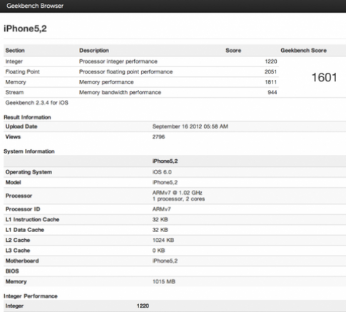 iPhone 5 dùng chip A6 lõi kép đặc biệt, tốt gấp đôi chip iPad 3