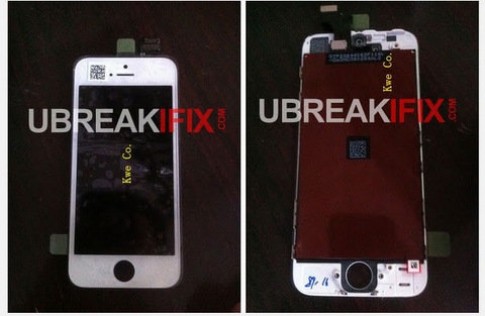 iPhone 5 màu trắng lộ ảnh mặt trước với màn hình 4 inch