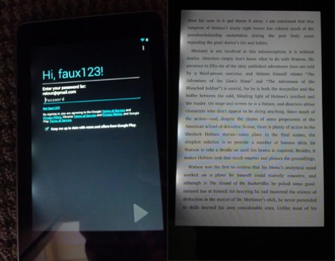 Màn hình Nexus 7 bị lỗi hở sáng